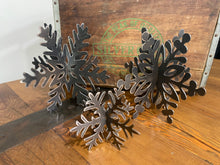 Load image into Gallery viewer, 3D Free Standing Metal Snowflake
