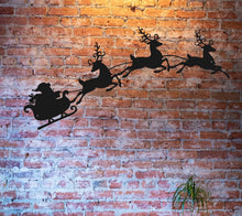 Load image into Gallery viewer, Santa Sleight Metal Wall Art | Believe Metal Wall Art
