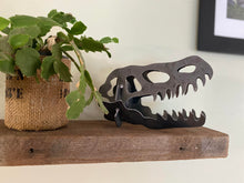 Load image into Gallery viewer, Metal Raptor Skull, Business Card Holder, Decor
