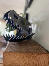 Load image into Gallery viewer, Metal Raptor Skull, Business Card Holder, Decor
