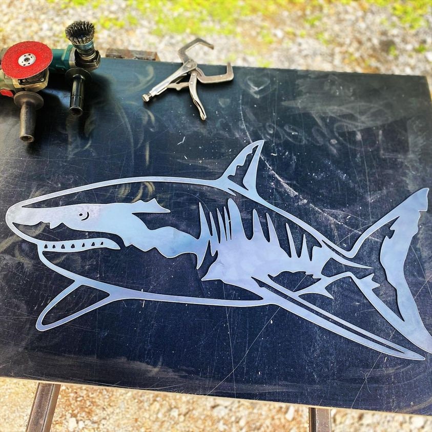 Metal wall hanging shark