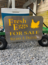 Load image into Gallery viewer, Fresh Eggs for Sale, metal sign
