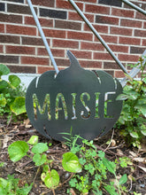 Load image into Gallery viewer, Metal Name Pumpkin, Yard Stake
