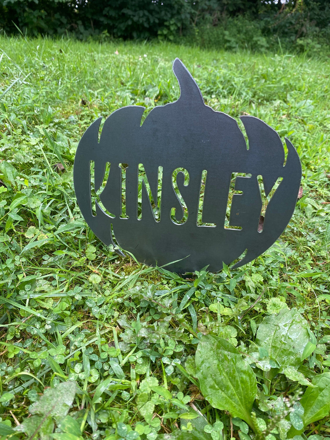 Metal Name Pumpkin, Yard Stake