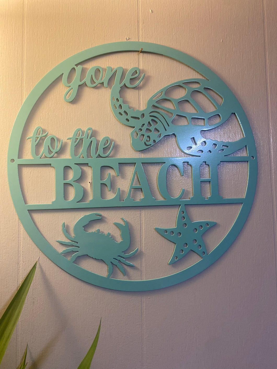 Gone to the beach sign